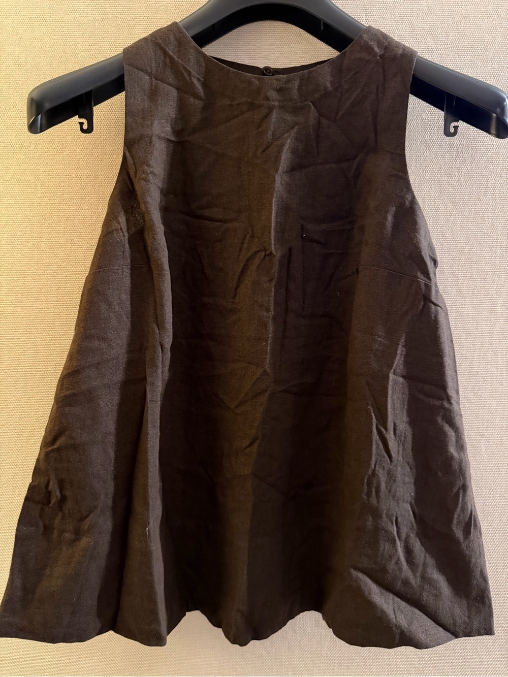 Banana Republic Dark Brown A-Line Linen-Blend top